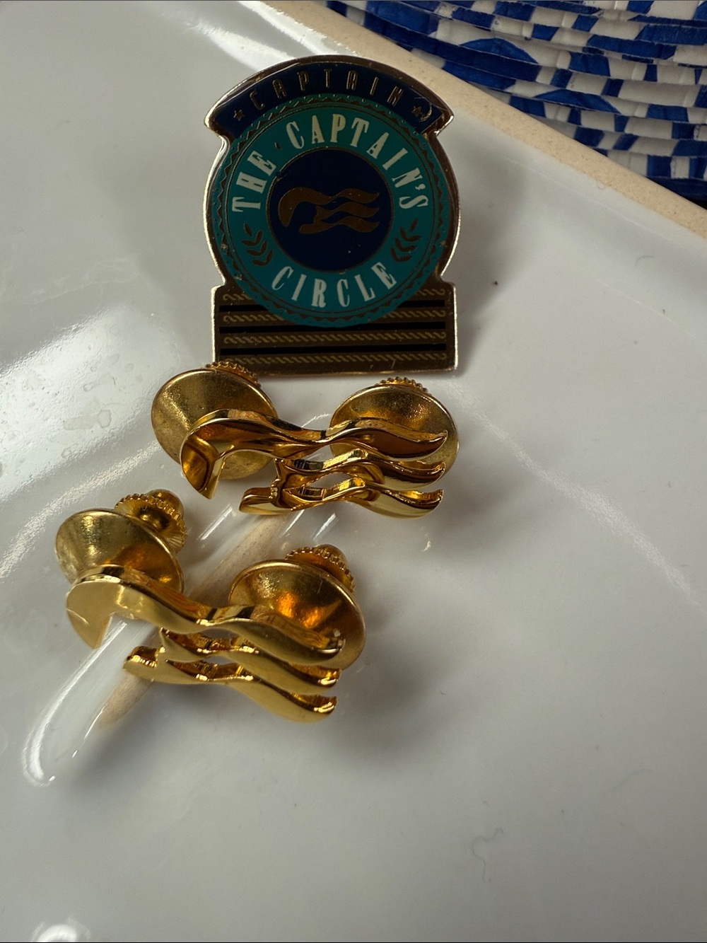The Captain's Circle Enamel & Gold Tone Pin Set Princess Cruise Line